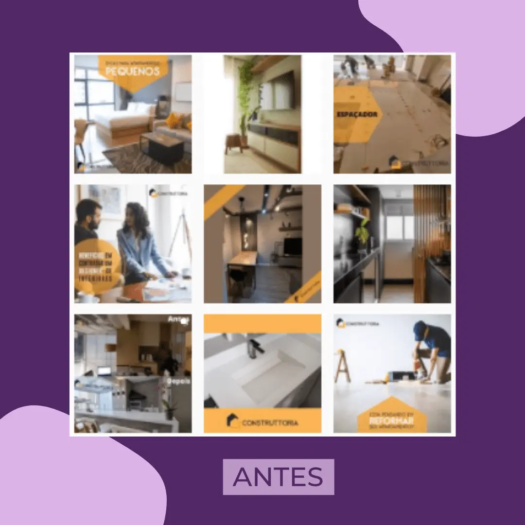 Feed do Instagram da Construttoria antes do trabalho da Ifinnity